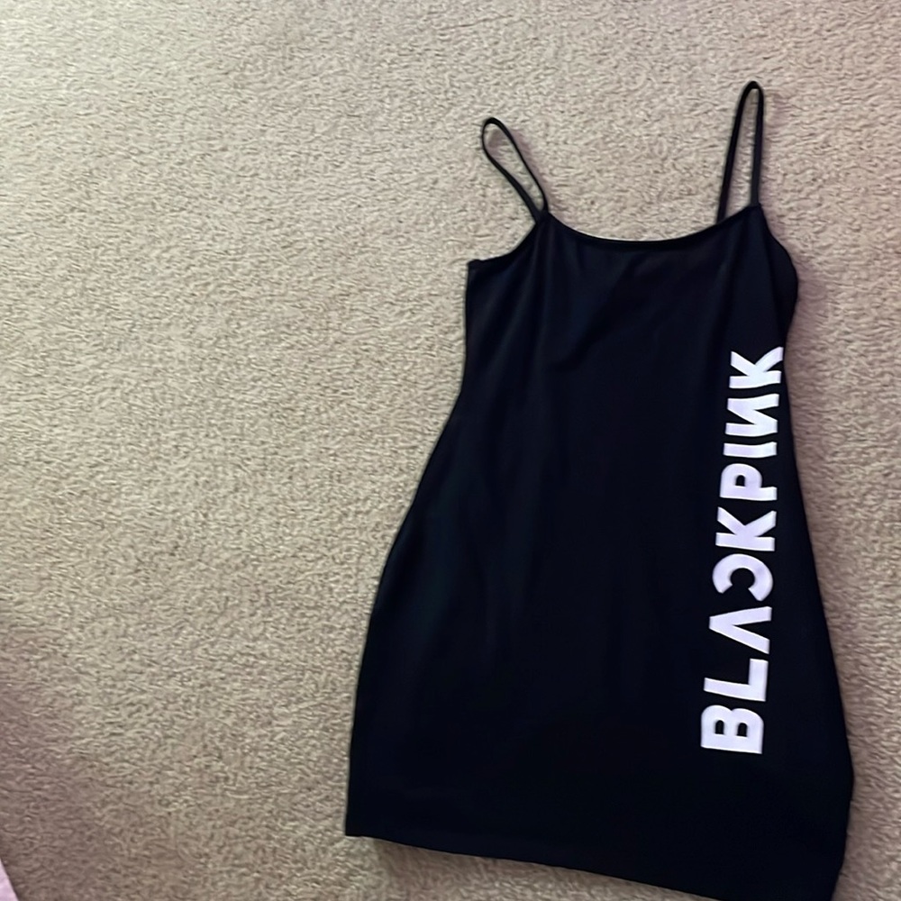 limited edition black pink x H&M strap dress